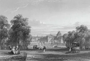 The Palace of Versailles from the Paris Avenue, 1839. Artist: S Fisher The Palace of Versailles from the Paris Avenue, 1839. Artist: S Fisher