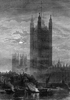 The Palace of Westminster, London, 19th century.Artist: W May