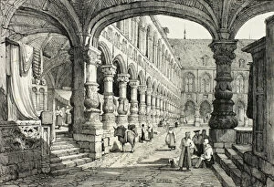 View Through Gallery: Palais du Prince, Liege, 1833. Creator: Samuel Prout