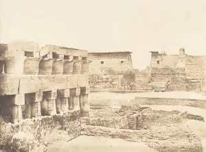 Palais et Village de Louxor, pris du Sud, Thebes, 1849-50. Creator: Maxime du Camp