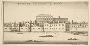 Royal Palace Gallery: Palatium Regis prope Londinum, vulgo White-hall (Royal Palace of Whitehall, London), ca