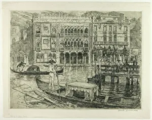 Gondolieri Prints: Palazzo Ca D'Oro, Venice, 1883. Creator: Frank Duveneck