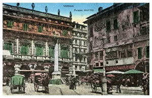 Veneto Prints: Palazzo Maffei, Verona, Italy, late 19th or early 20th century(?)