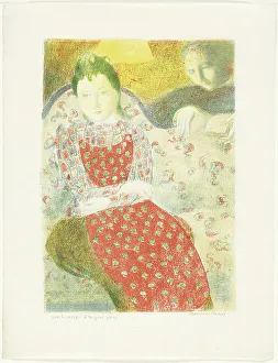 Vollard Ambroise Prints: On the Pale Silver Sofa, plate ten from Love, 1898, published 1899. Creator: Maurice Denis