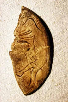 Paleolithic Engraving on bone of a Man from Mas d Azil, France, c50, 000BC-c10, 000 BC
