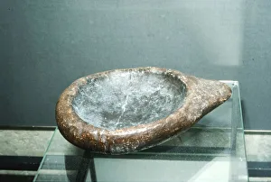 Primitive Prints: Paleolithic Stone Lamp from La Mouthe, France, 50, 000BC-10, 000BC