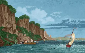 The Palisade Rocks on the Hudson River, West Bank, New York, 1837, (1850). Creator: Unknown