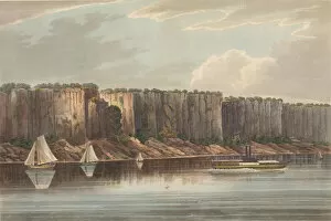 Steamship Gallery: The Palisades (No. 19 of The Hudson River Portfolio), 1823-24. Creator: John Hill