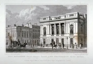 Th Shepherd Prints: Pall Mall East, Westminster, London, 1828. Artist: M Barrenger
