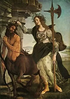 Bow And Arrow Collection: Pallas and the Centaur, c1480-1485, (1937). Creator: Sandro Botticelli