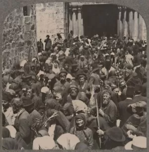 Palm Procession leaving the Church of the Holy Sepulchure, c1900