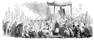 Palm Sunday, procession in the Sala Regia, 1844. Creator: Unknown Palm Sunday, procession in the Sala Regia, 1844. Creator: Unknown