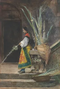 Palm Leaf Prints: Palm Sunday in Spain, 1873. Creator: Jehan Georges Vibert