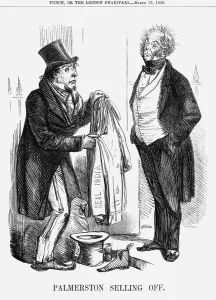 Henry John Temple Prints: Palmerston selling off, 1858