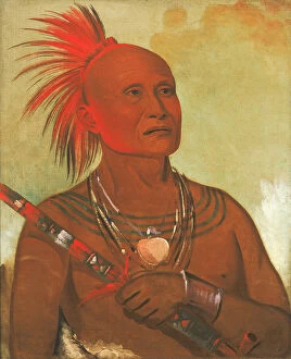 Pam-a-hó, The Swimmer, One of Black Hawk's Warriors, 1832. Creator: George Catlin