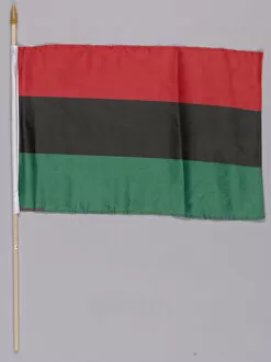 Movement Gallery: Pan African flag used at the Million Man March 20th Anniversary, 2015. Creator: Unknown