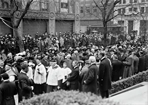 Pan American Mass - Thanksgiving Day at St. Patrick's. Groups at St. Patrick's, 1914. Creator: Harris & Ewing. Pan American Mass - Thanksgiving Day at St. Patrick's. Groups at St. Patrick's, 1914. Creator: Harris & Ewing