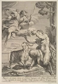 Goat Gallery: Pan foiled by Diana, 1675-1741. Creator: Giovanni Girolamo Frezza