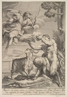 Diana Prints: Pan foiled by Diana, 1675-1741. Creator: Giovanni Girolamo Frezza