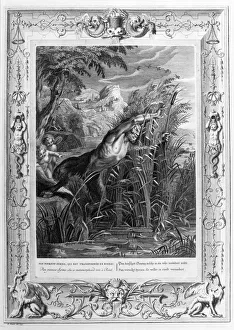 Pan pursues Syrinx who is transformed into a reed, 1733. Artist: Bernard Picart