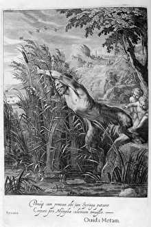 Desire Prints: Pan pursues Syrinx who is transformed into a reed, 1665. Artist: Michel de Marolles