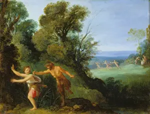 Running Prints: Pan and Syrinx, 1610-1620. Creator: Follower of Adam Elsheimer