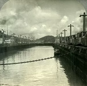 Panama Collection: Through the Panama Canal, Pedro Miguel Locks, c1930s. Creator: Unknown