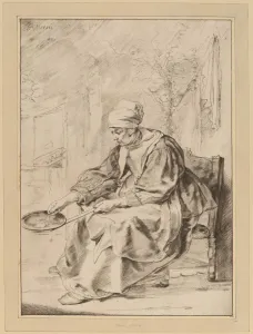 Pancake Woman, 1768. Creator: Johannes Kornlein