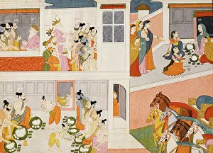 Mahabharata Prints: The Pandavas in King Drupad's Court