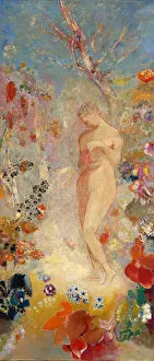 Pandoras Box Prints: Pandora, ca. 1914. Creator: Odilon Redon