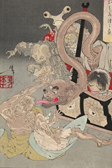 Pandoras box, 1880s. Artist: Yoshitoshi, Tsukioka (1839-1892) Pandoras box, 1880s. Artist: Yoshitoshi, Tsukioka (1839-1892)
