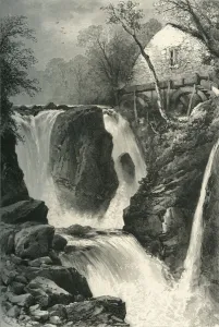 Denbighshire Prints: Pandy Mill and Fall, near Bettws-Y-Coed, North Wales, c1870