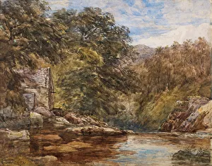 Water Mill Prints: Pandy Mill, Bettws-y-Coed, 1840-1856. Creator: David Cox the Elder