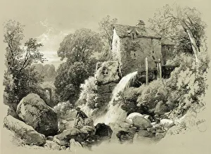 Harding Jd Prints: Pandy Mill, from Picturesque Selections, c. 1859-60. Creator: James Duffield Harding