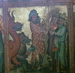 Beast Gallery: Panel forty four of the Altar of the Apocalypse, 15th century. Artist: Master Bertram of Hamburg