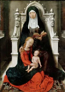 1480 Prints: Panel of a diptych: The Virgin and Child with Saint Anne