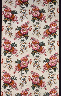 Floral Print Prints: Panel, England, 1840 / 50. Creator: Unknown