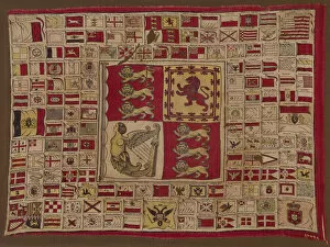 Heraldic Gallery: Panel, England, 1840s. Creator: Unknown