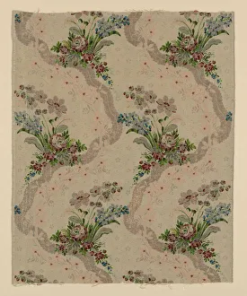 Silver Thread Prints: Panel, France, c. 1762. Creator: Unknown