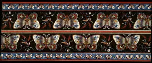 Butterflies Collection: Panel (Furnishing Fabric), England, 1856. Creator: Lancaster Prints