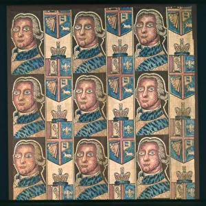 Hanoverian Prints: Panel (Furnishing Fabric), England, c. 1760. Creator: Unknown