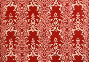 Damask Prints: Panel (Furnishing Fabric), France, c. 1840. Creator: Unknown