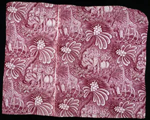 Giraffe Prints: Panel (Furnishing Fabric), France, c. 1800. Creator: Unknown