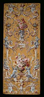 Pan Flute Prints: Panel (Furnishing Fabric), Lyon, 1860 / 80. Creator: Mathevon et Bouvard