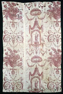 Floral Print Prints: Panel (Furnishing Fabric), Nantes, 1785 / 90. Creator: Unknown
