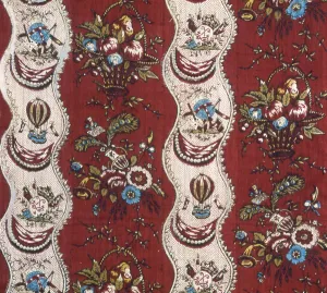 Ballooning Prints: Panel (Furnishing Fabric), Nantes, c. 1785. Creator: Unknown