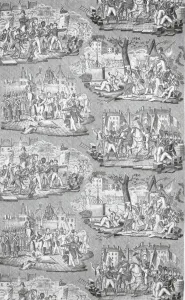 Engraved Roller Printed Prints: Panel (Furnishing Fabric), Rouen, c. 1830. Creator: Henry Manufactory