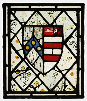 Images Dated 6th November 2020: Panel with Heraldic Shield of Johnson, British, ca. 1500. Creator: Unknown