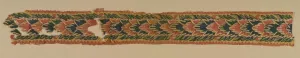 Panel from a Large Curtain, Overlapping Leaves, 300s-400s. Creator: Unknown