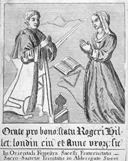 Detail of a panel from a memorial window in Trinity Hall, City of London, 1750